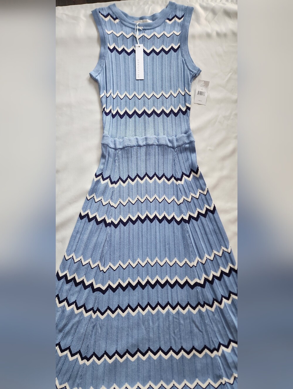 Adelyn Rae Chevron Knit Sleeveless Maxi Dress NWT Size M